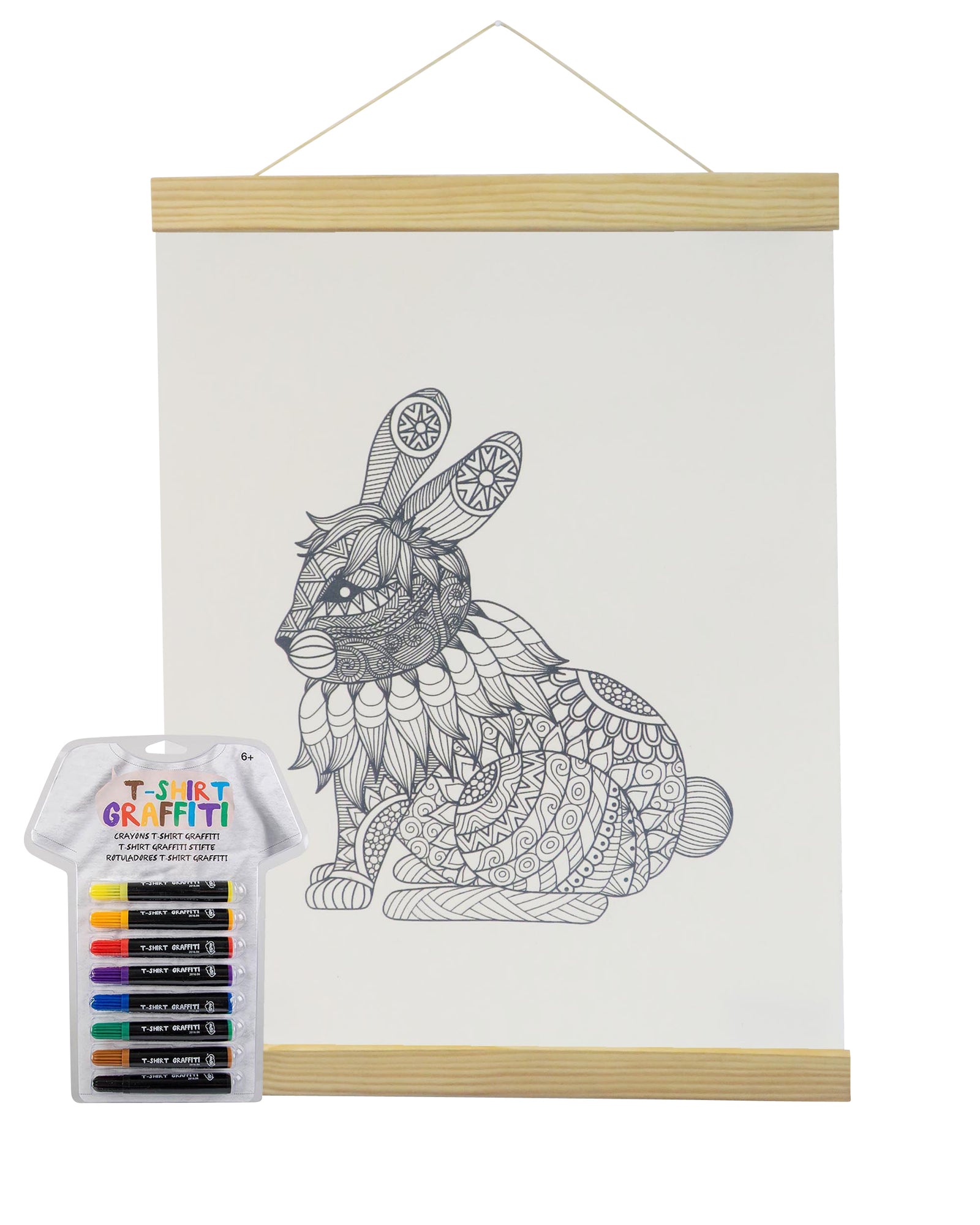 Bunny Coloring White Canvas Banner -Adorned By You