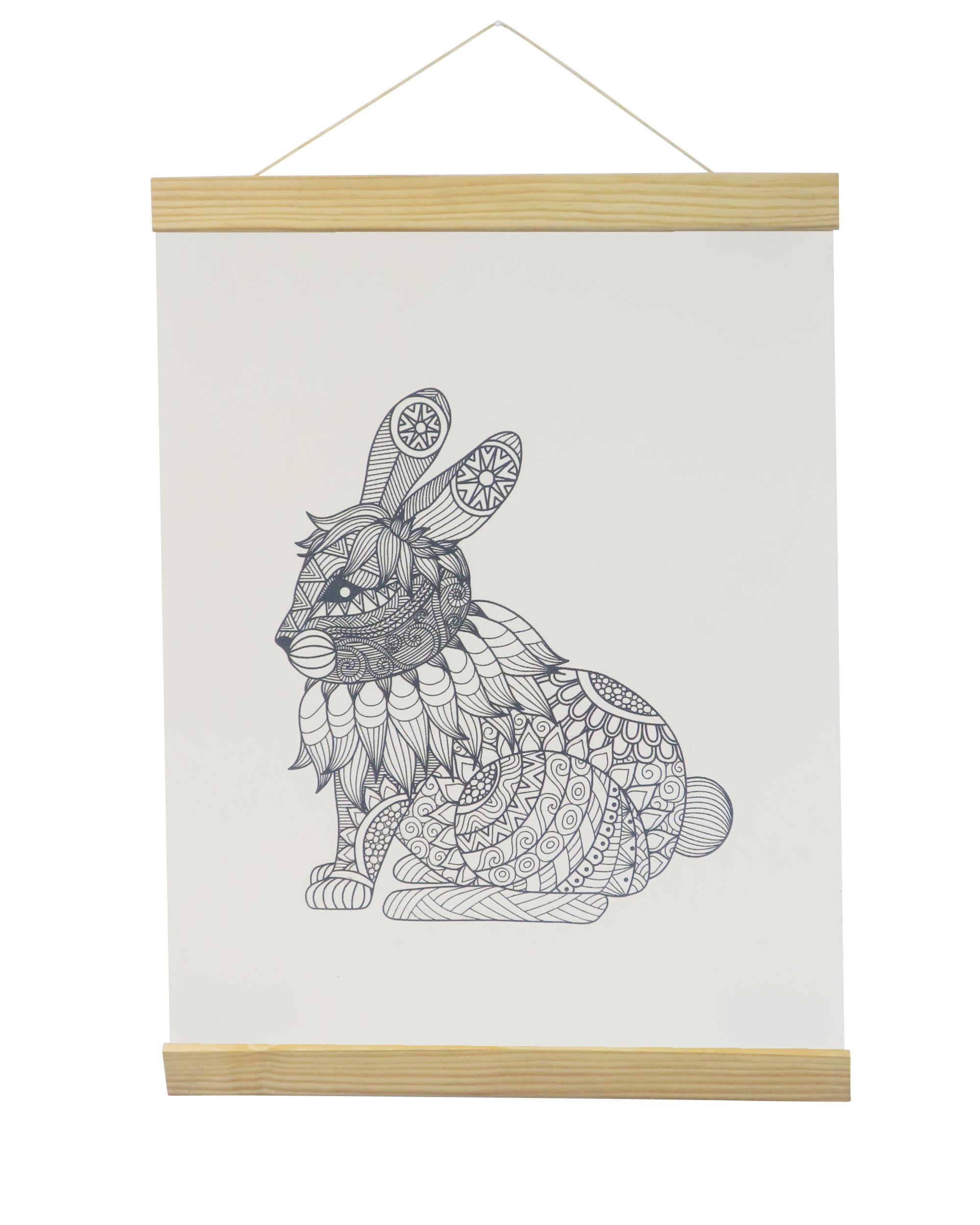 Bunny Coloring White Canvas Banner -Adorned By You