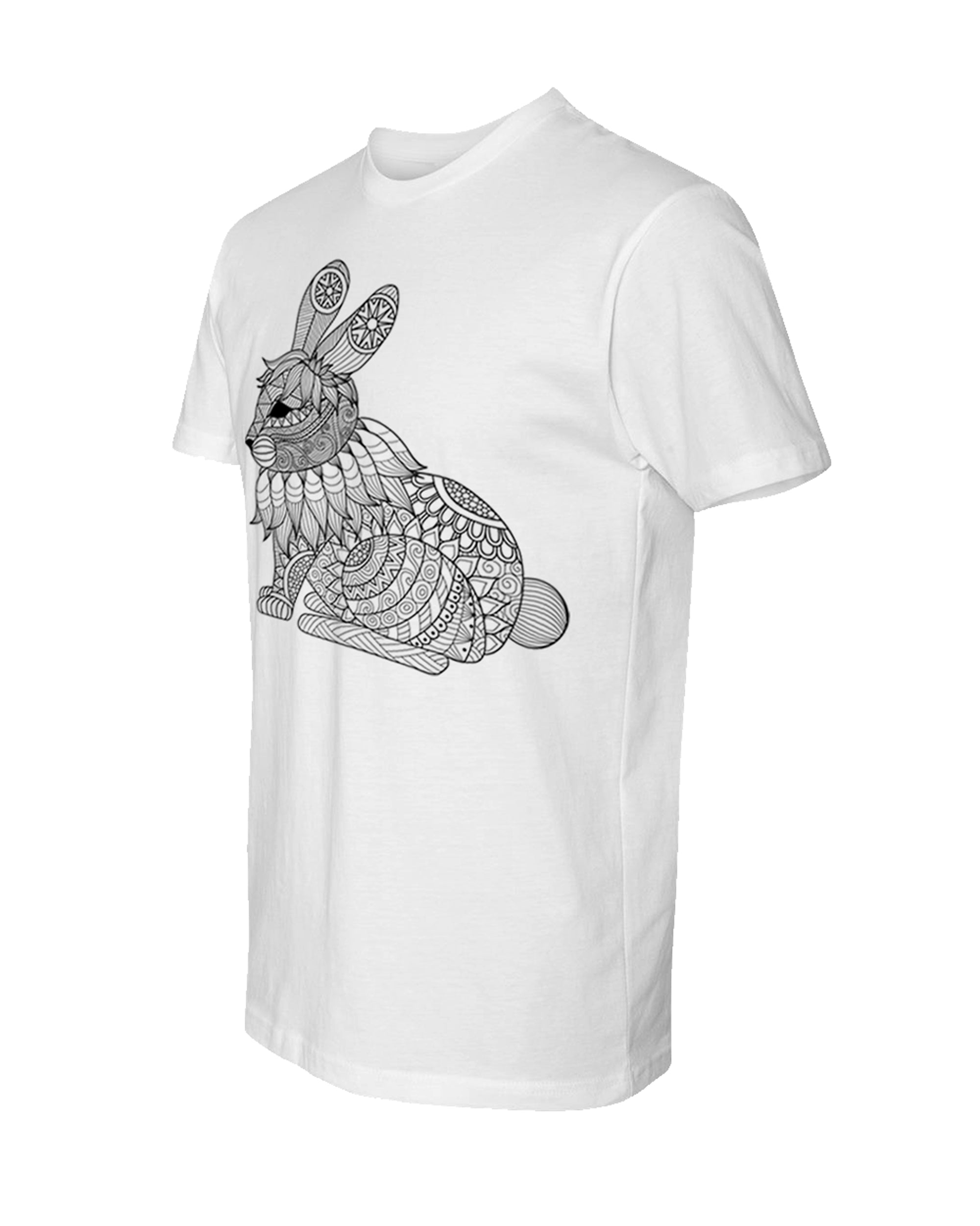 Men’s Coloring Bunny White T Shirt - Adorned By You