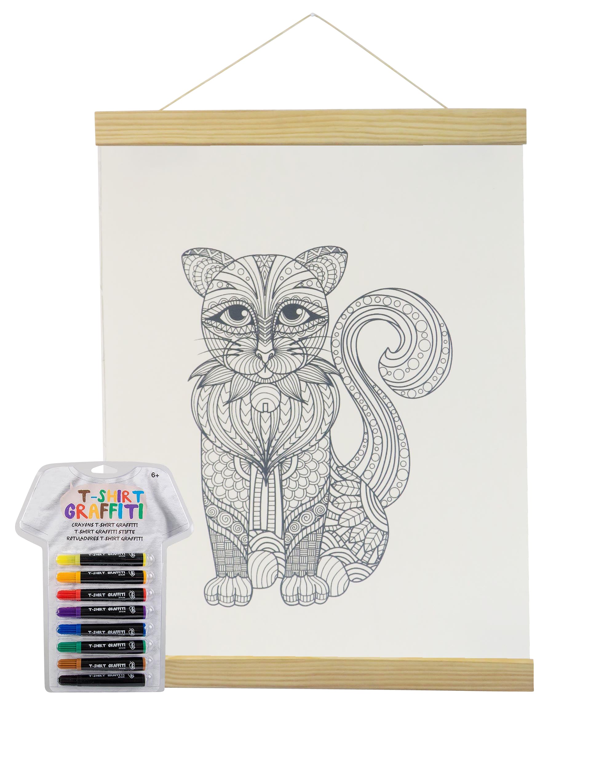 Bunny Coloring White Canvas Banner With Fabric Markers-Adorned By You