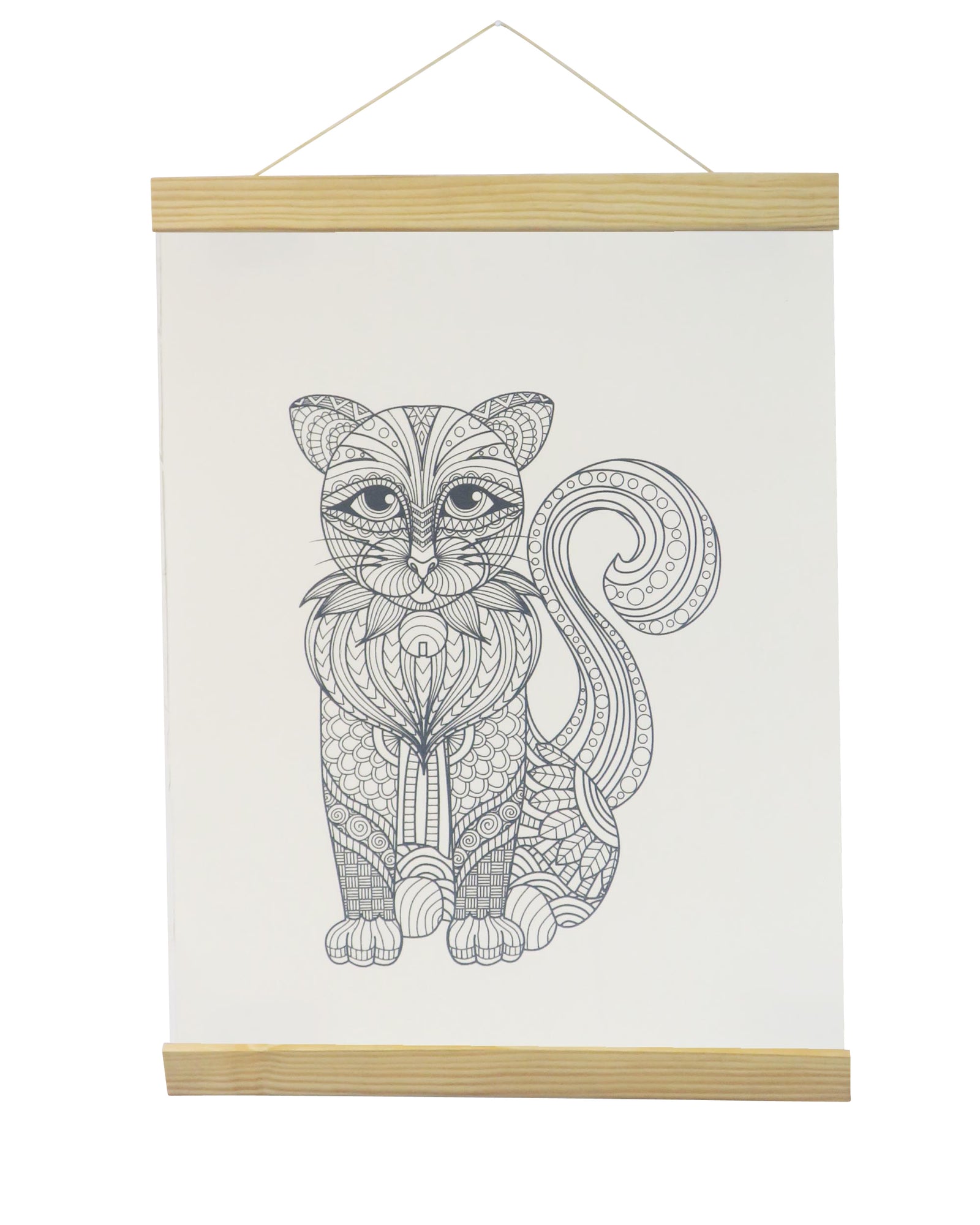 Cat Coloring White Canvas Banner -Adorned By Yous-Adorned By You