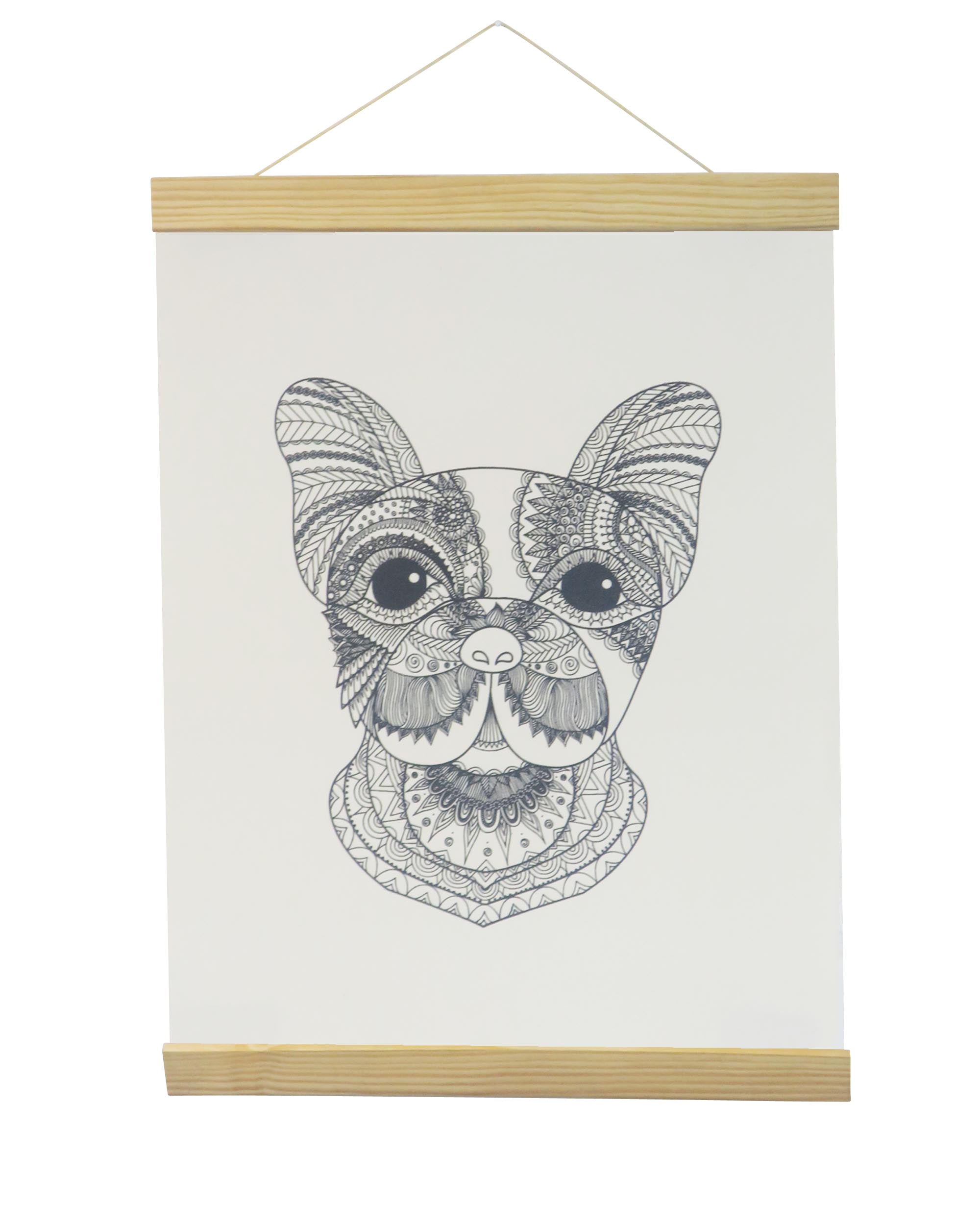 Dog Coloring White Canvas Banner -Adorned By You