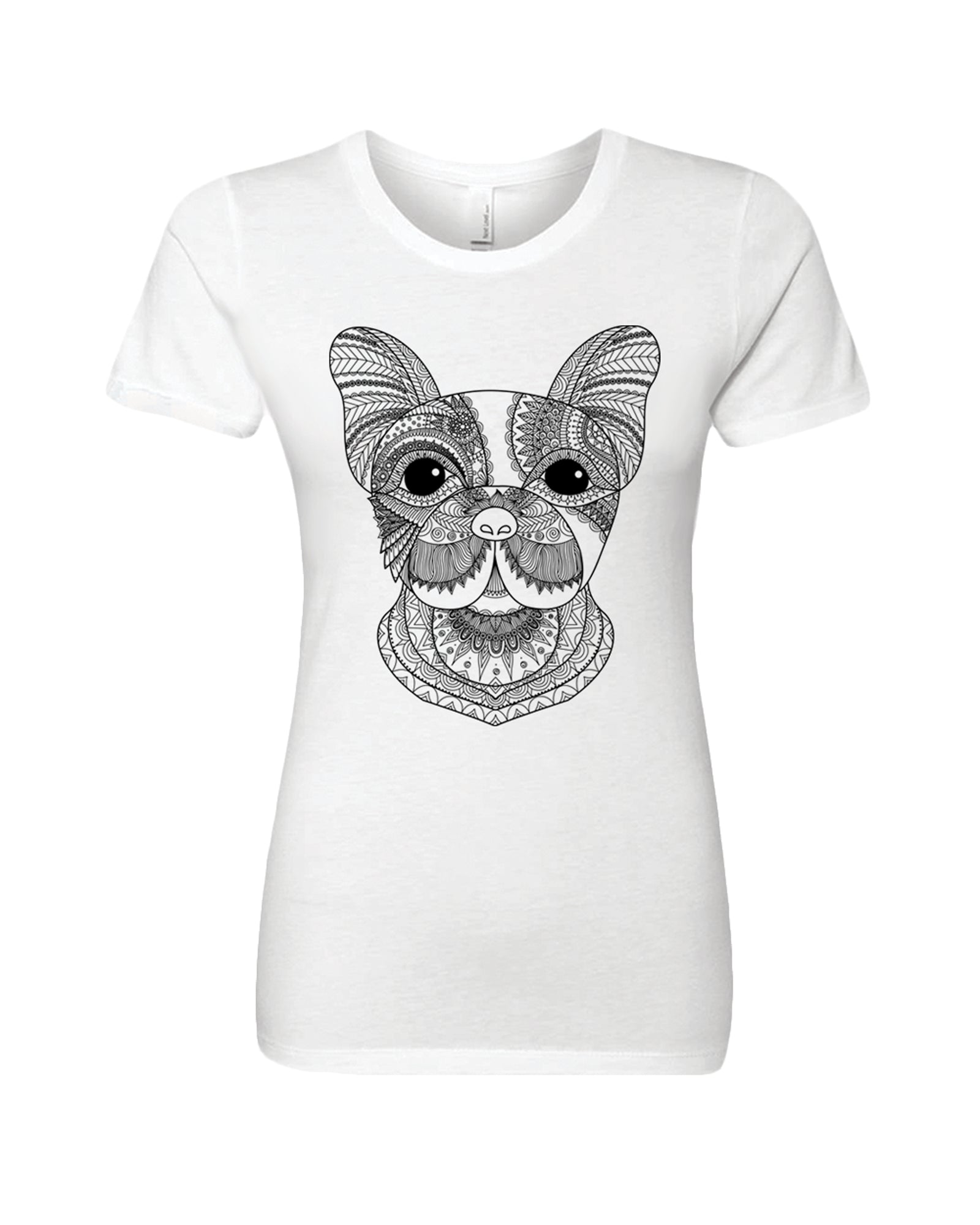 Women's Coloring Dog White T Shirt - Adorned By You
