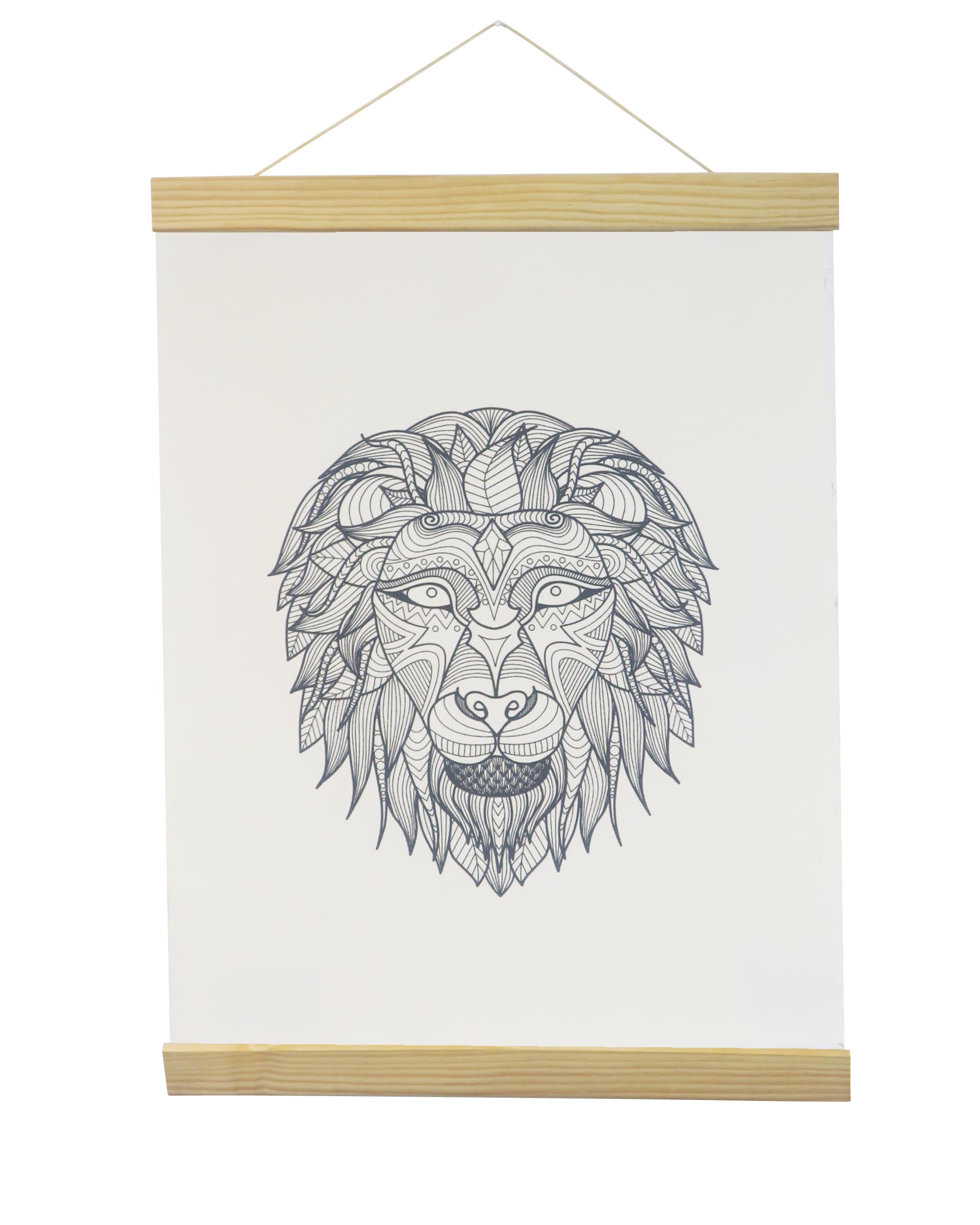 Lion Coloring White Canvas Banner -Adorned By You