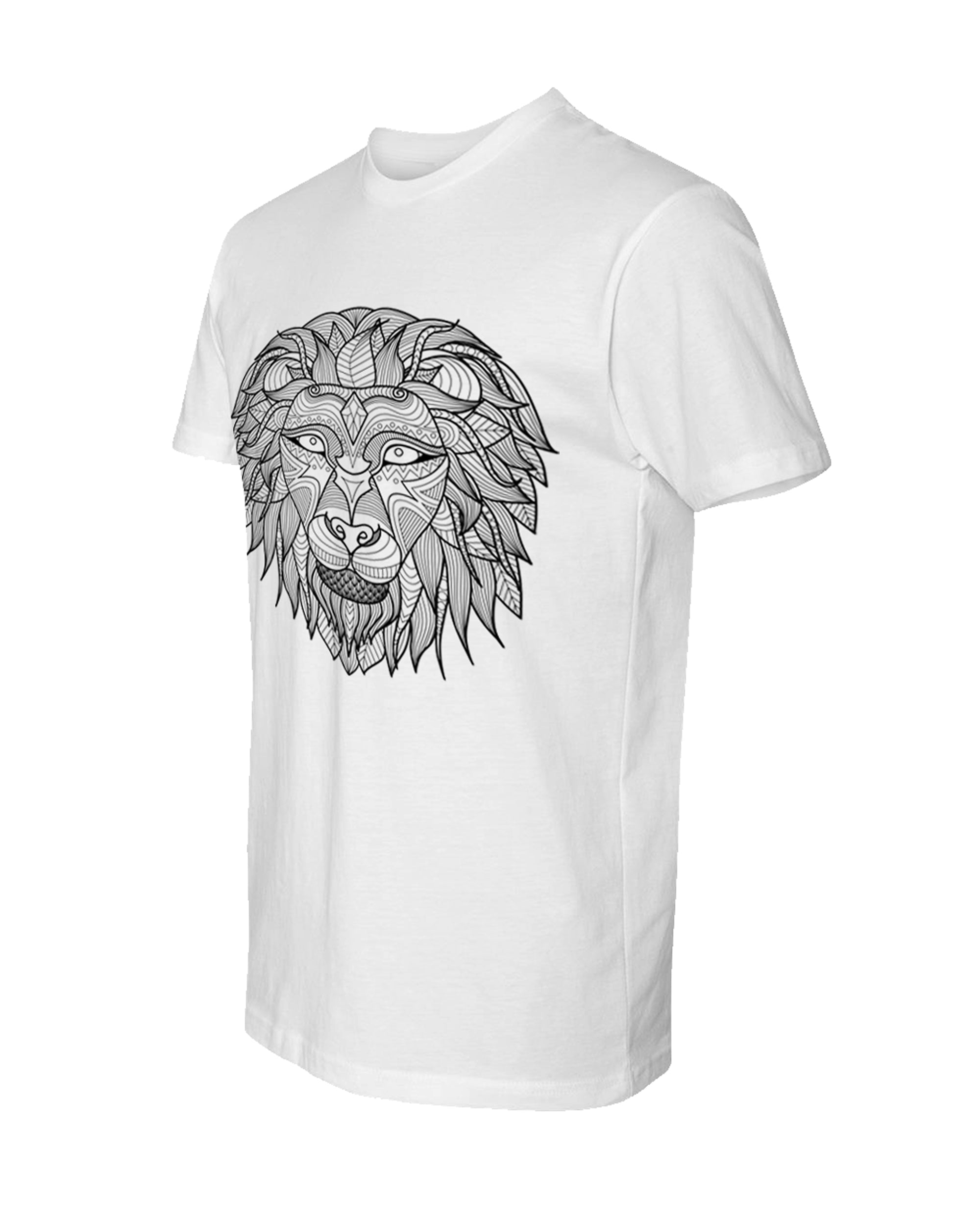 Men's Coloring Lion White T Shirt - Adorned By You