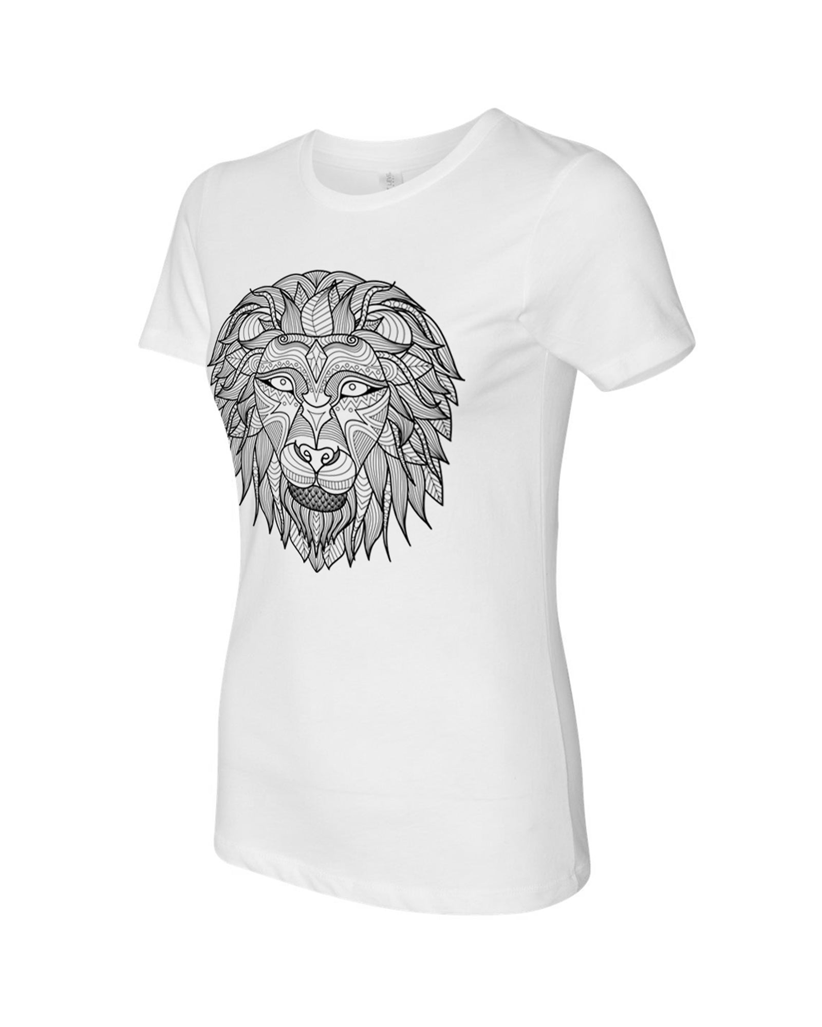 Women's Coloring Lion White T Shirt - Adorned By You