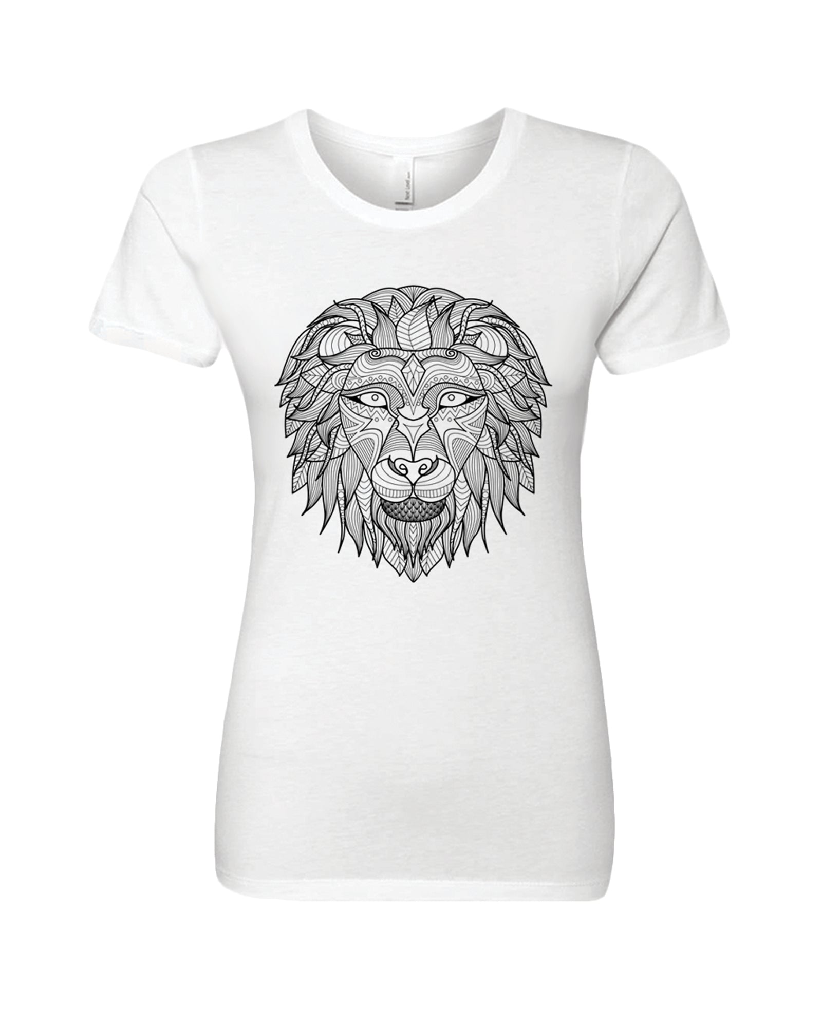 Women's Coloring Lion White T Shirt - Adorned By You