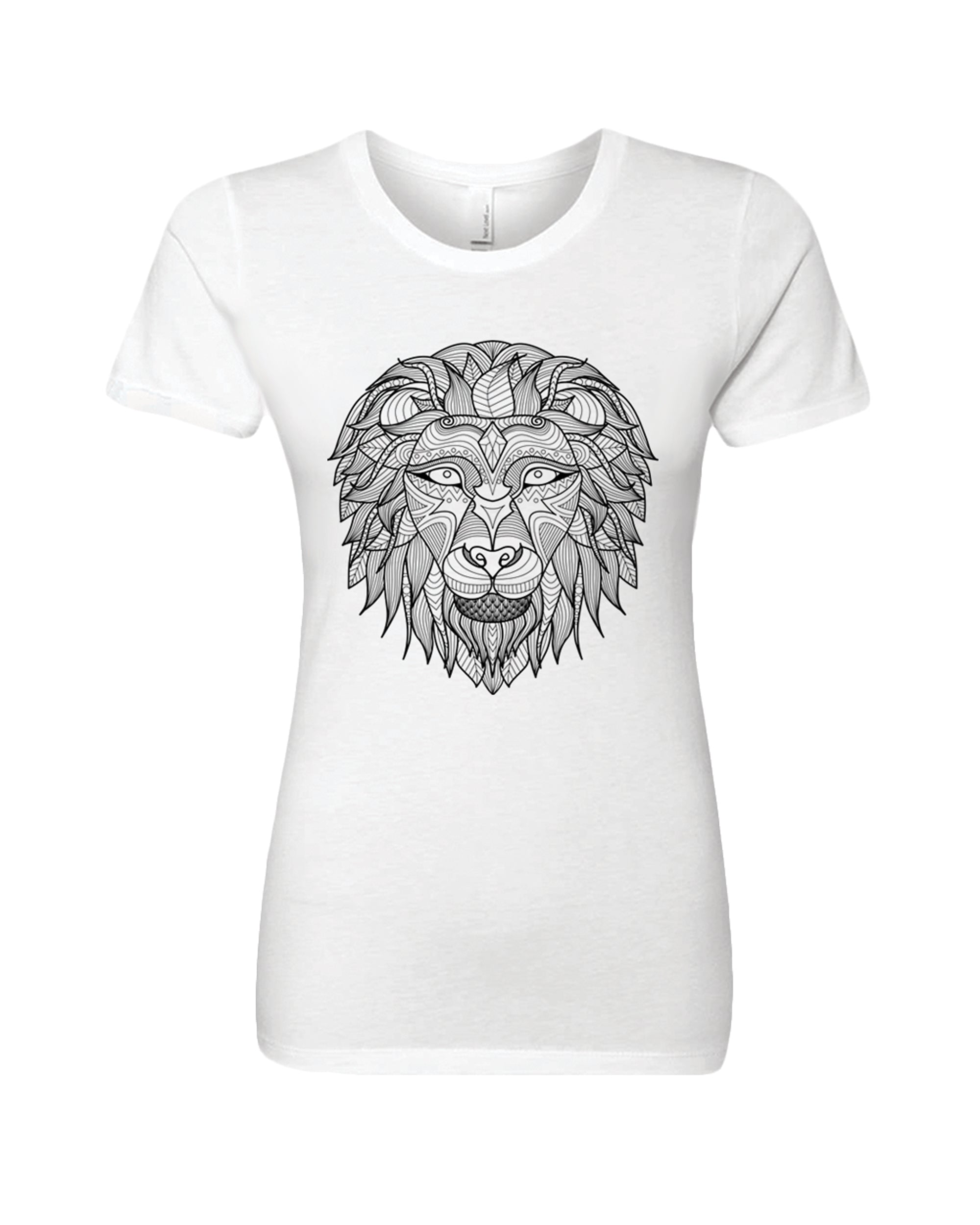 Women's Coloring Lion White T Shirt - Adorned By You