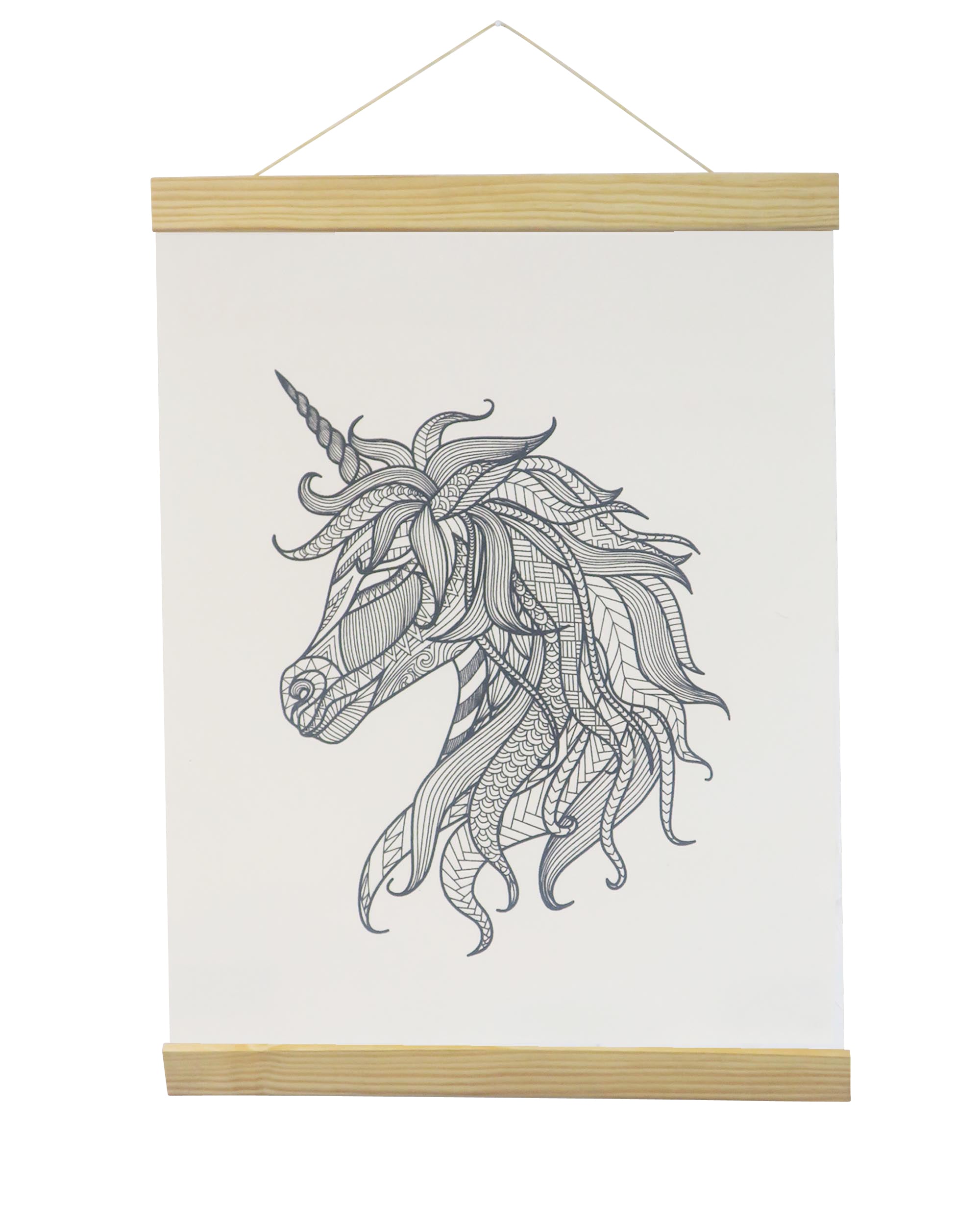 Seahorse Coloring White Canvas Banner -Adorned By You