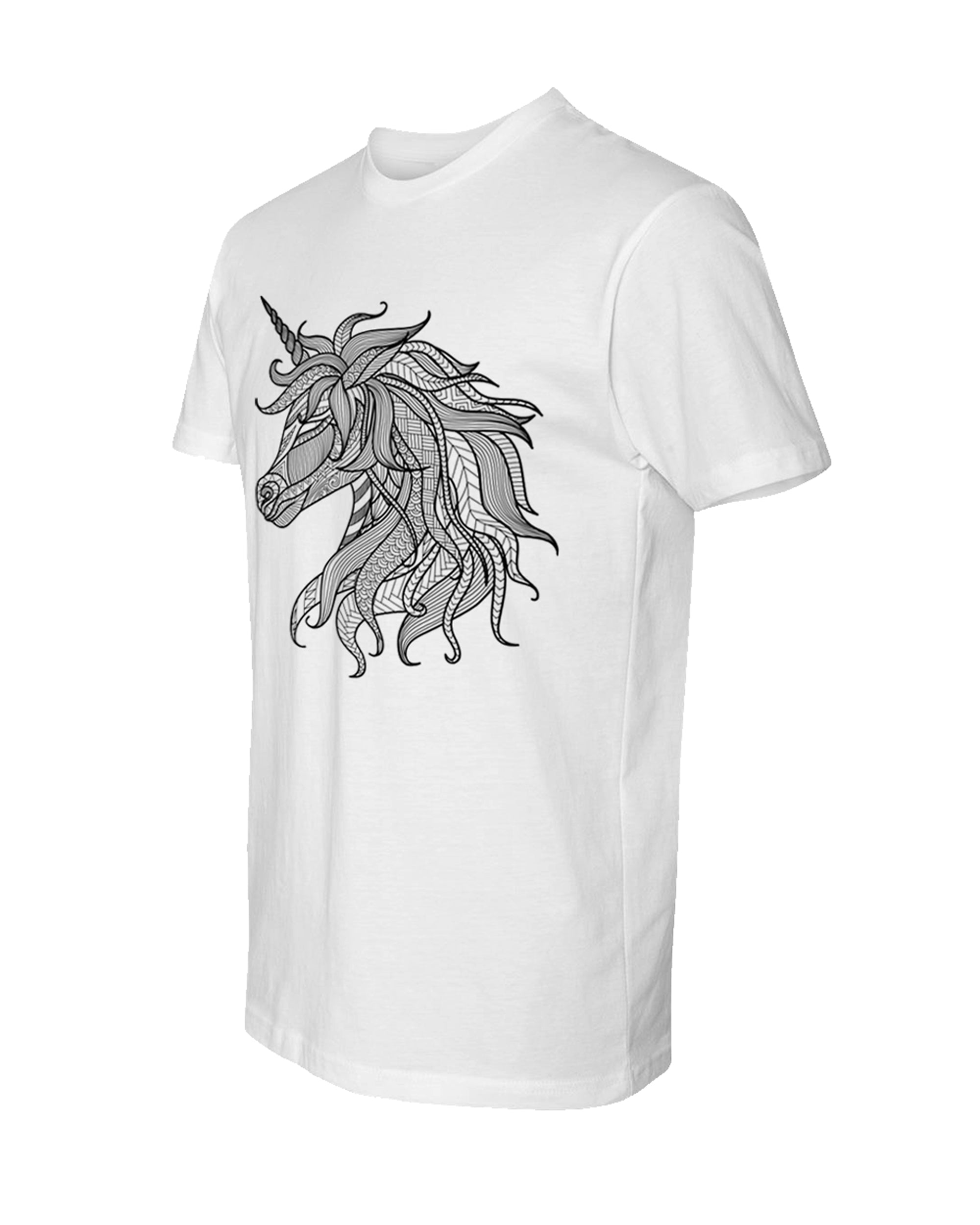 Men's Coloring Unicorn White T Shirt - Adorned By You