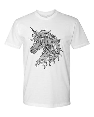 Men's Coloring Unicorn White T Shirt - Adorned By You