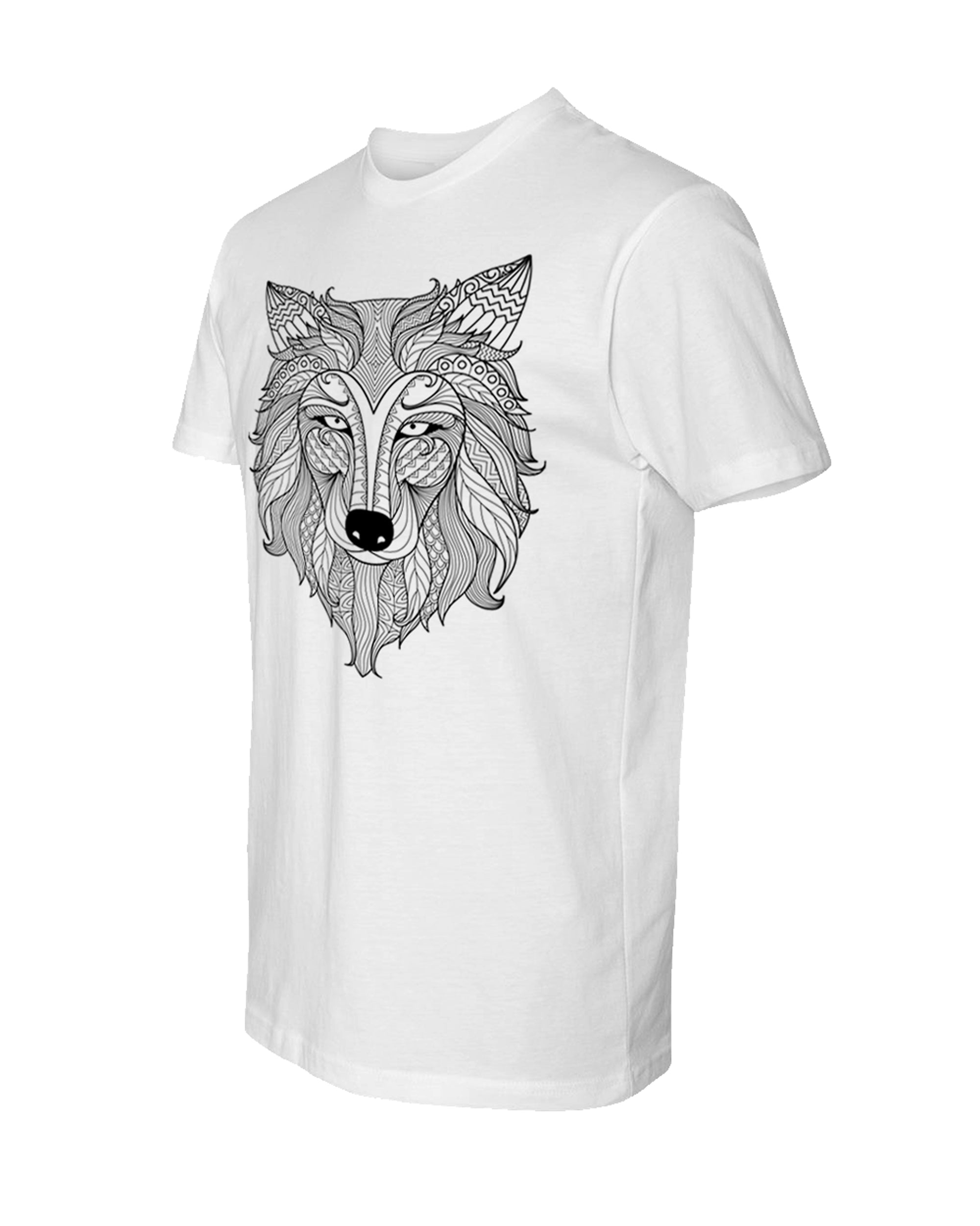 Men's Coloring Wolf White T Shirt - Adorned By You
