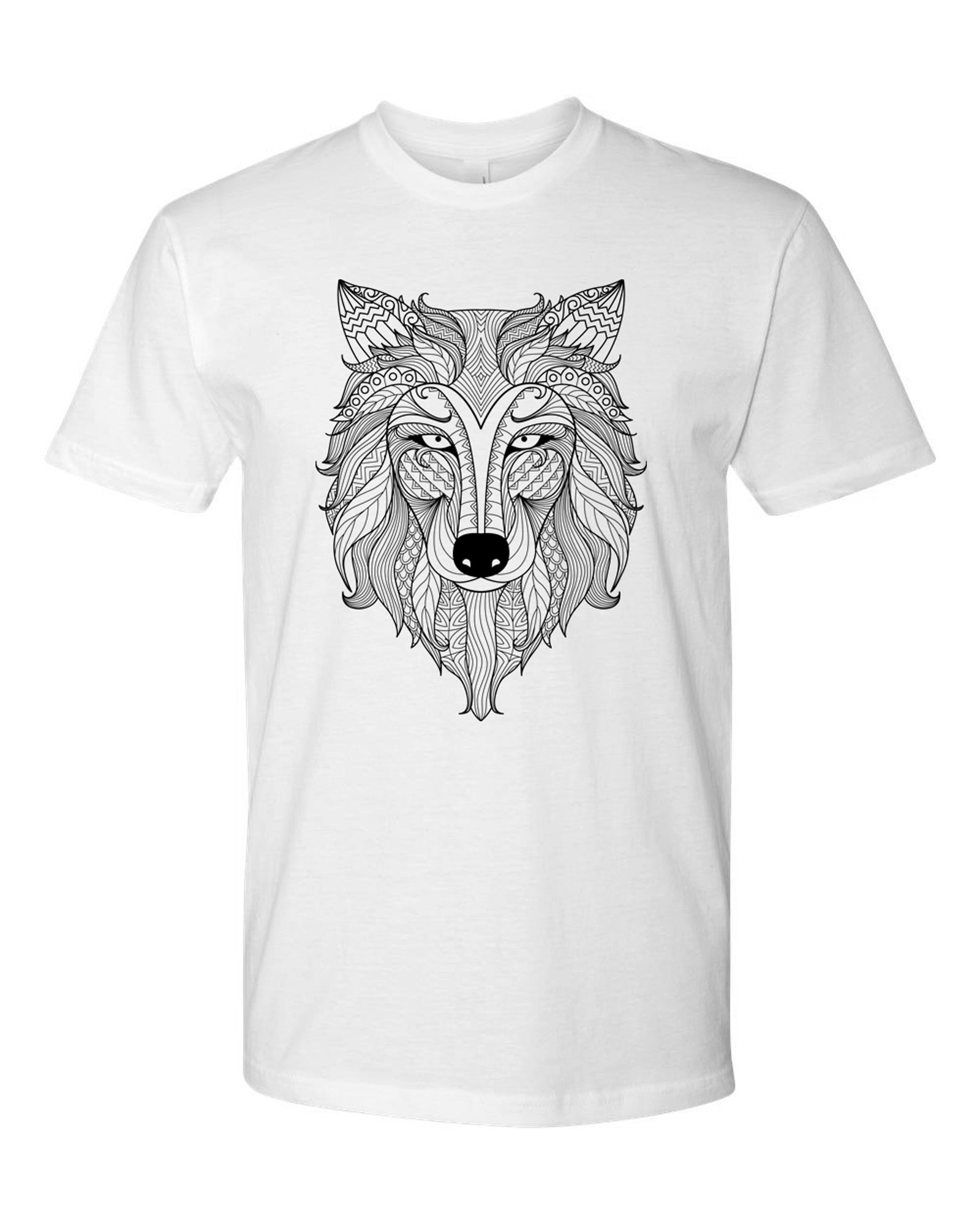 Men's Coloring Wolf White T Shirt - Adorned By You