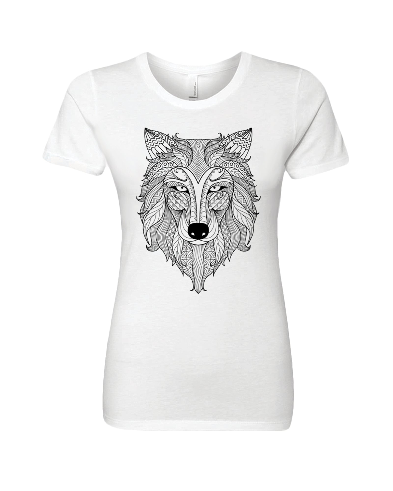 white Wolf Coloring women's Tee-Adorned By You
